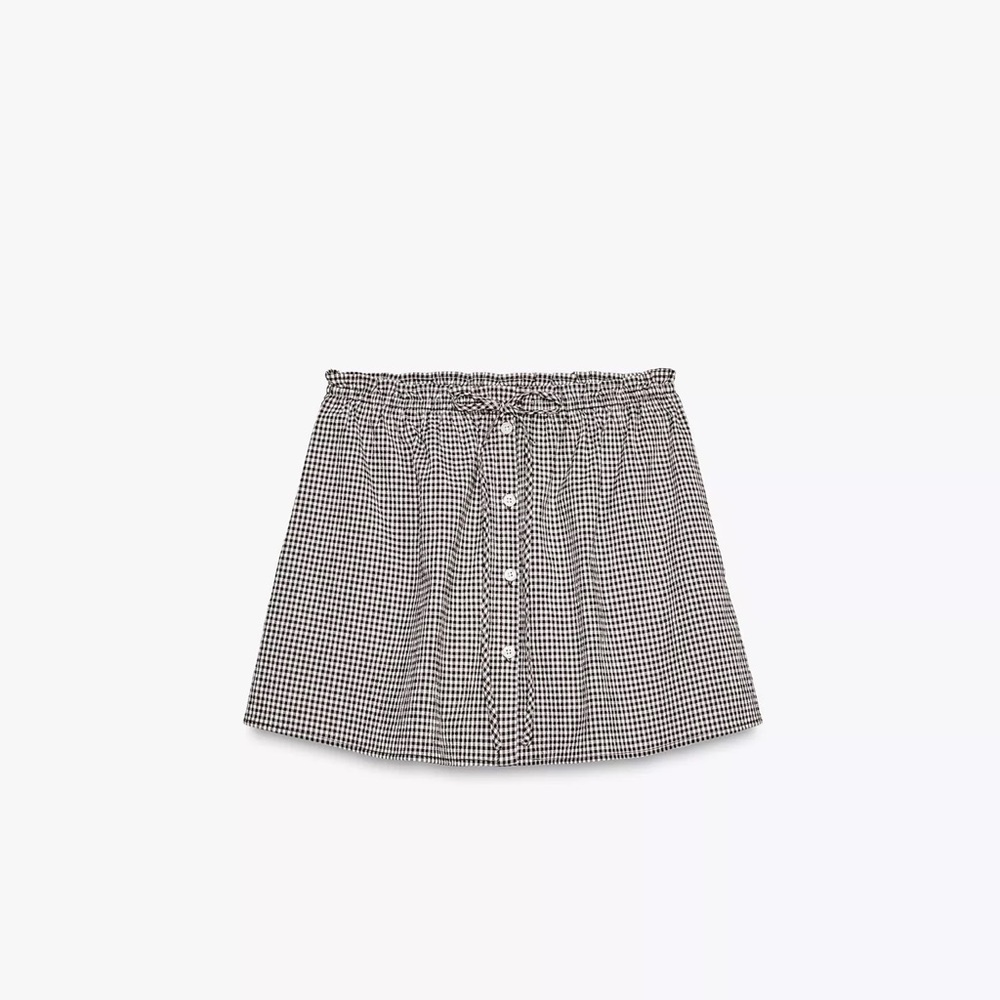 Zara GINGHAM MINI SKIRT